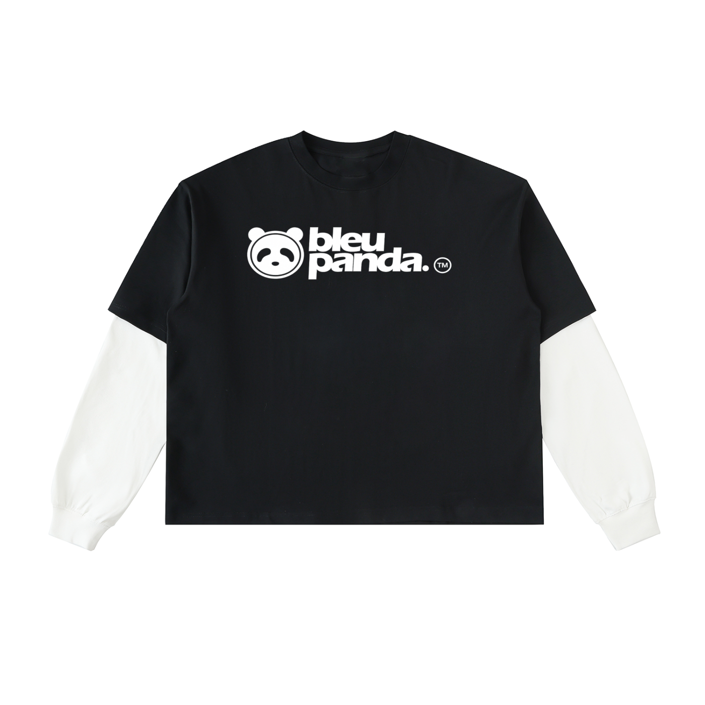 Layered Contrast Sleeve Cotton T-Shirt
