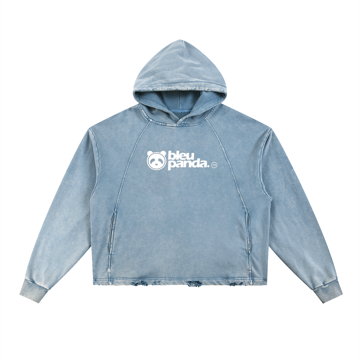 Vintage Washed Frayed-Hem Hoodie