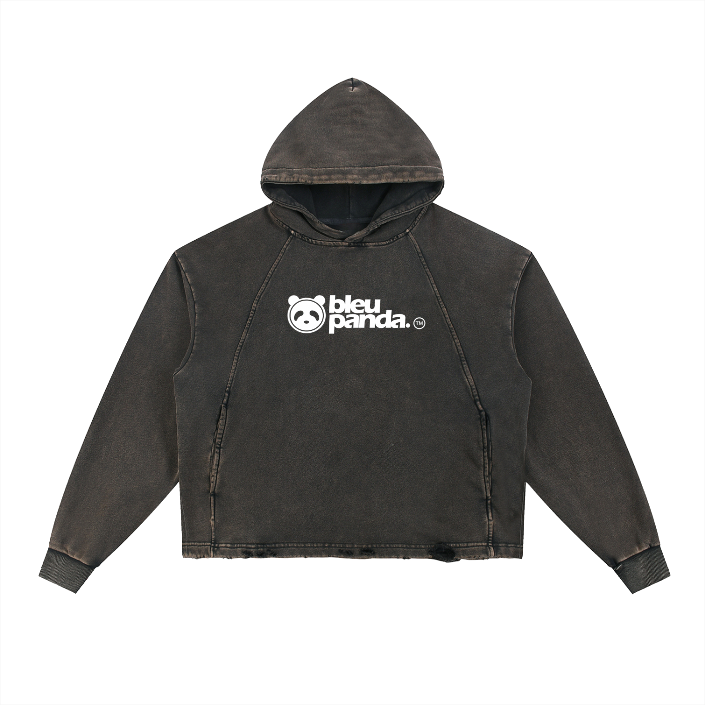 Vintage Washed Frayed-Hem Hoodie
