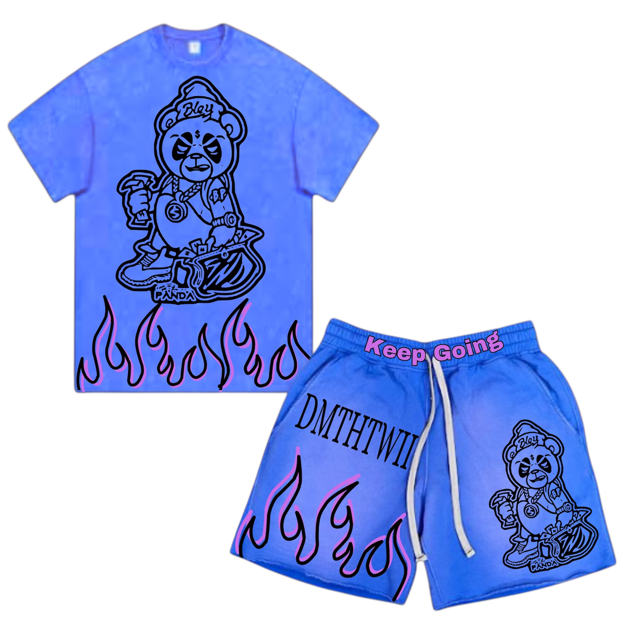 Bleu Panda beach vibe short set