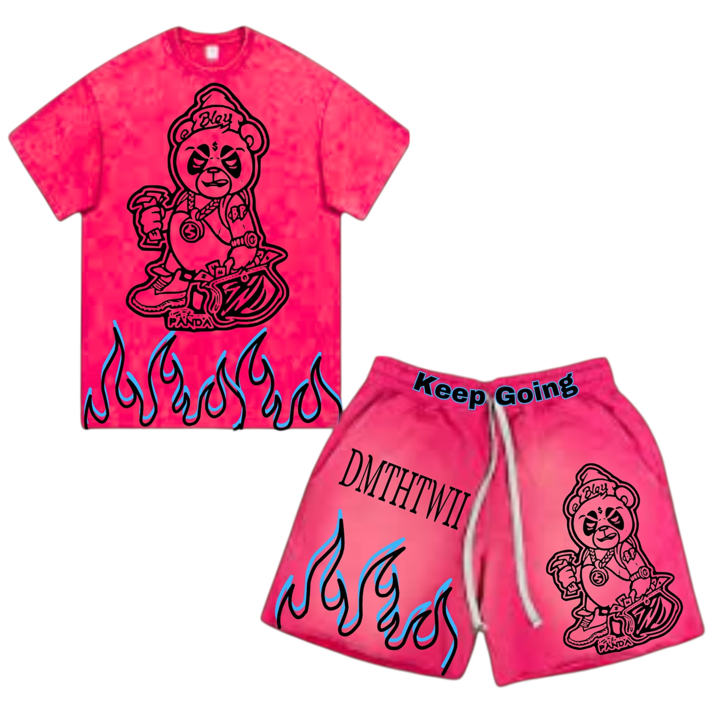 Bleu Panda beach vibe short set