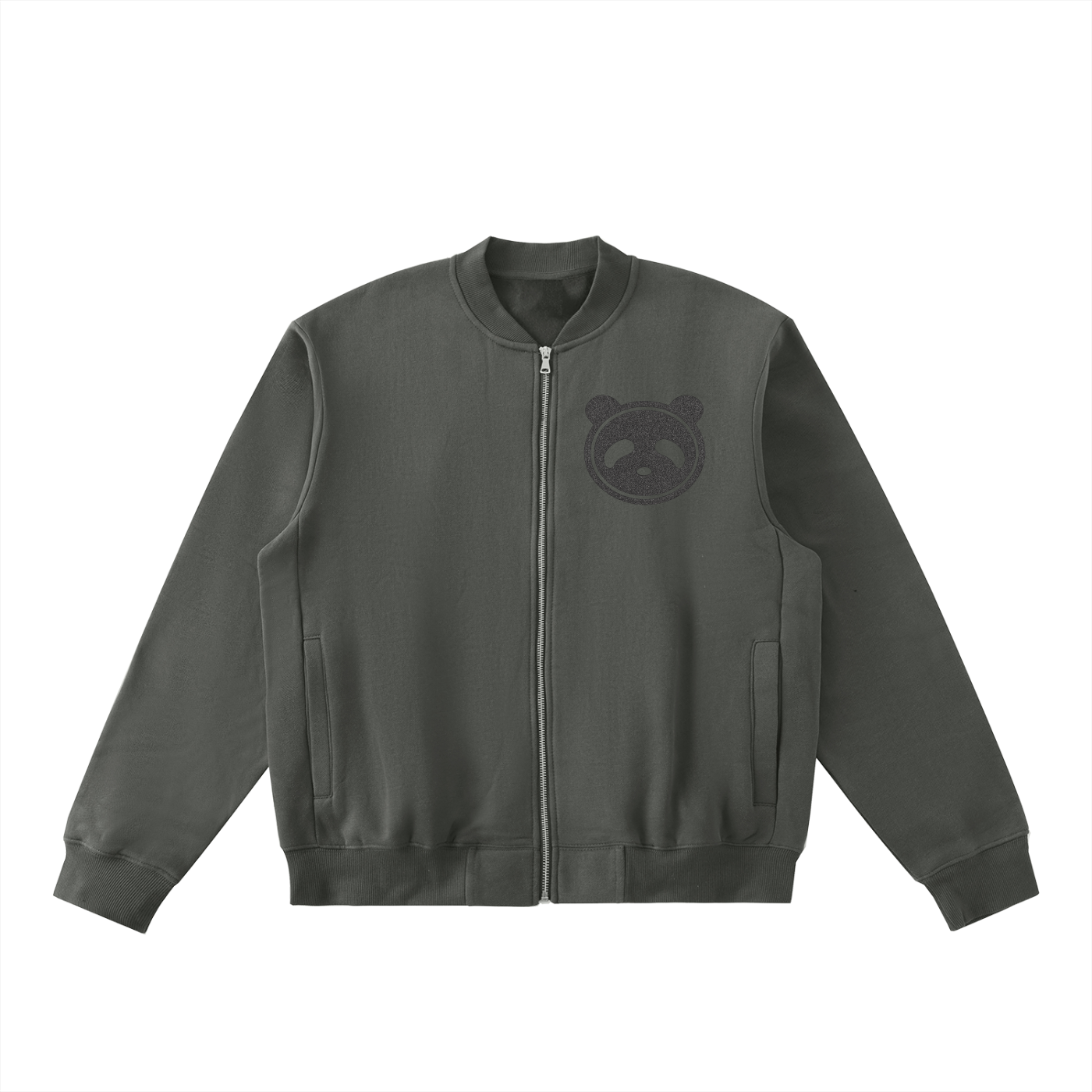Essential Zip-Up Fleeced Varsity Jacket