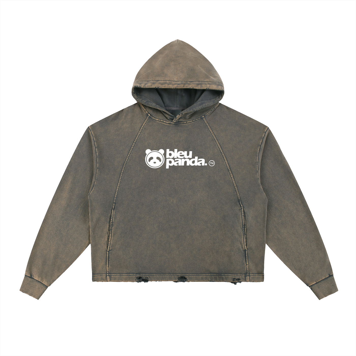 Vintage Washed Frayed-Hem Hoodie
