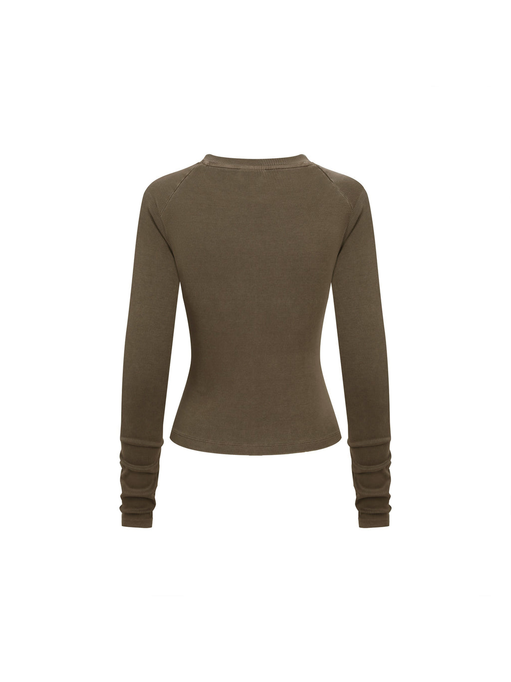 Dyed Washed Raglan Long Sleeve Slim T-Shirt
